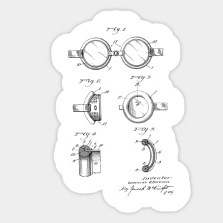 Cushion for Goggles Vintage Patent Hand Drawing Sticker